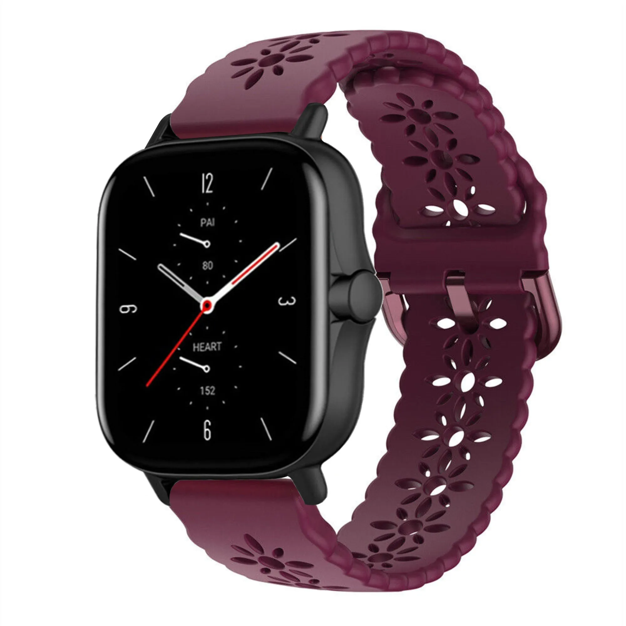 Final Few Amazfit GTS 2 Silicone Strap Patterned (Burgundy)  Limited Availability!