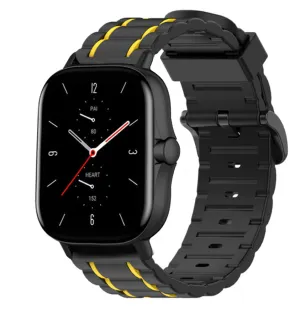 Final Few Amazfit GTS 2 Silicone Strap Tough (Black/Yellow)  Last Chance!