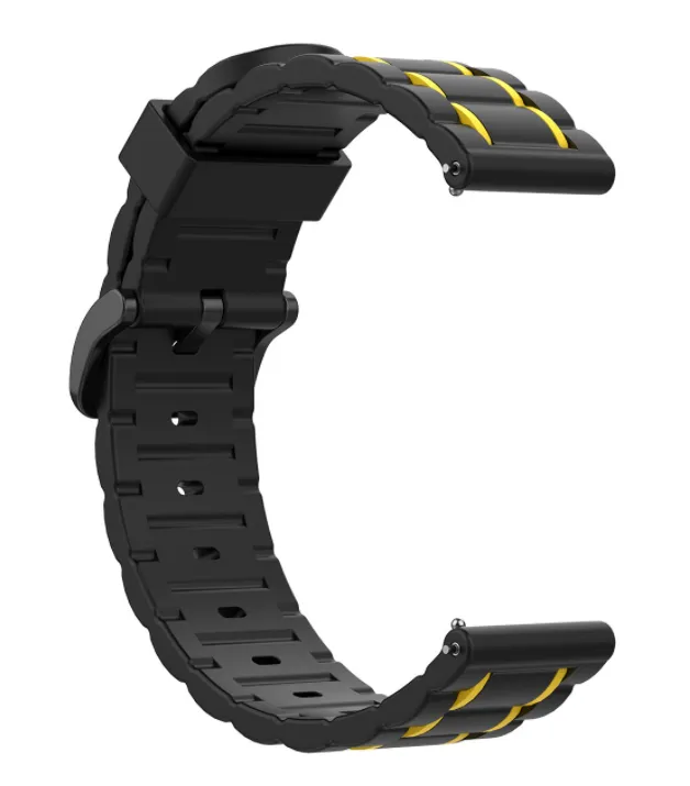 Final Few Amazfit GTS 2 Silicone Strap Tough (Black/Yellow)  Last Chance!