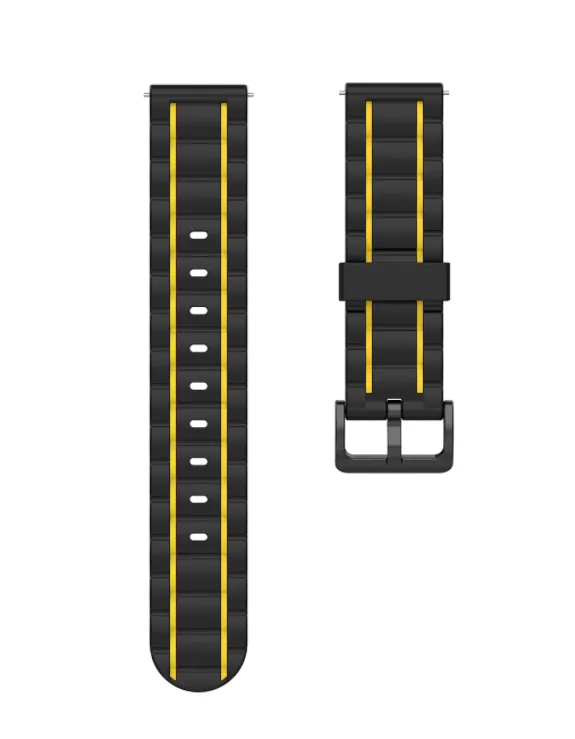 Final Few Amazfit GTS 2 Silicone Strap Tough (Black/Yellow)  Last Chance!