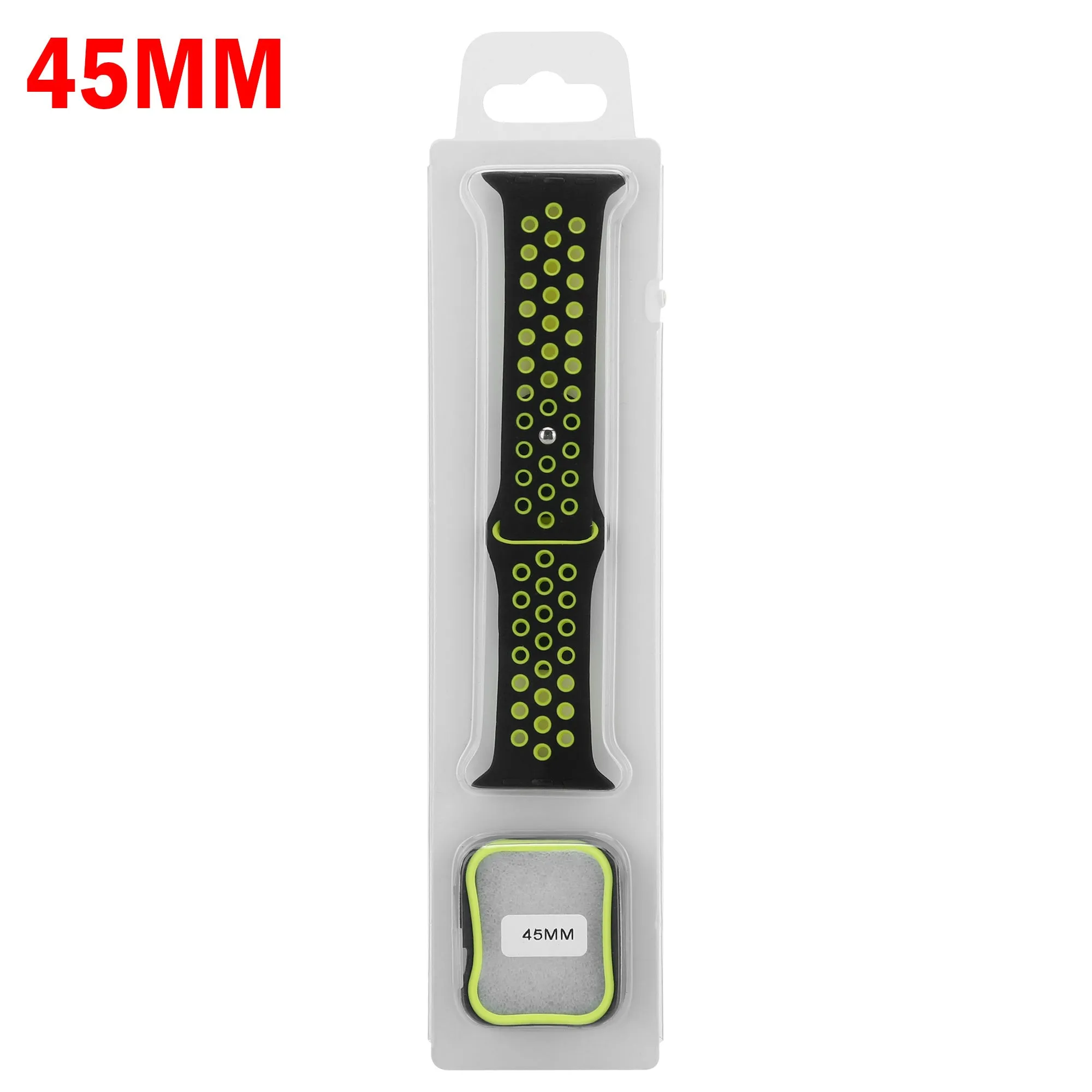 Final Few Apple Watch 7 Sport Strap   TPU Case (Black/Yellow)  Stylish & Comfortable