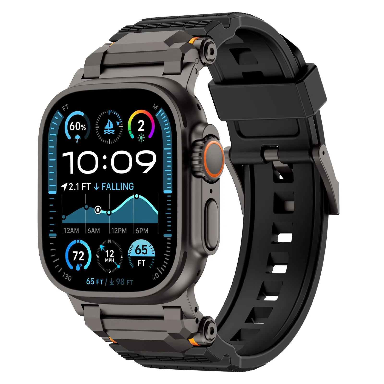 Final Few Apple Watch 'Adventurer' Silicone Strap (Black with Black)  Dont Miss Out!