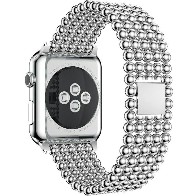 Final Few Apple Watch Beaded Steel Strap (Silver)  Going Fast!