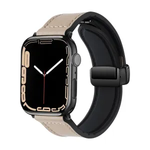 Final Few Apple Watch D-Buckle Leather Strap (Beige)  Last Chance!