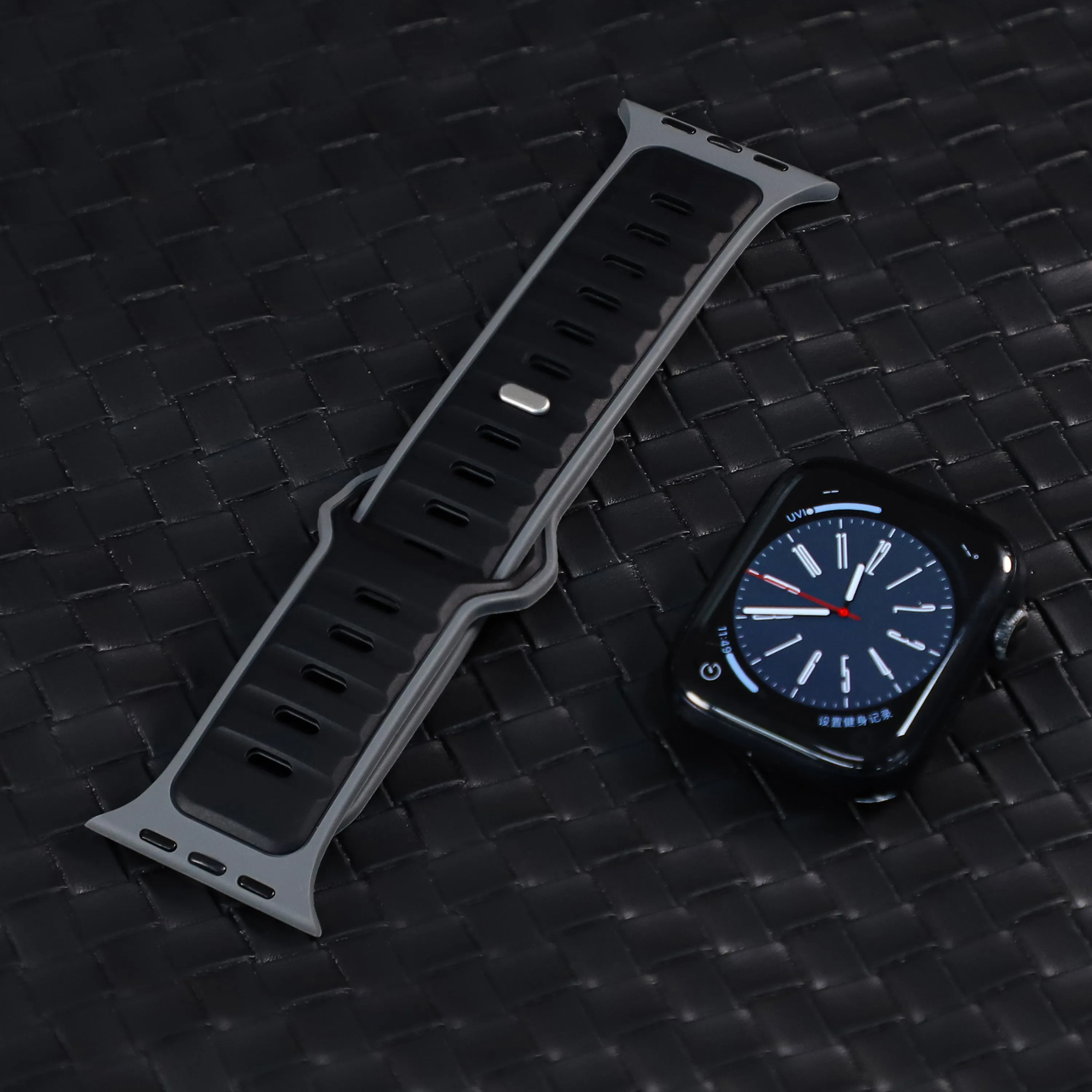 Final Few Apple Watch Premium Outdoor Silicone Strap (Black/Gray)  Limited Stock!