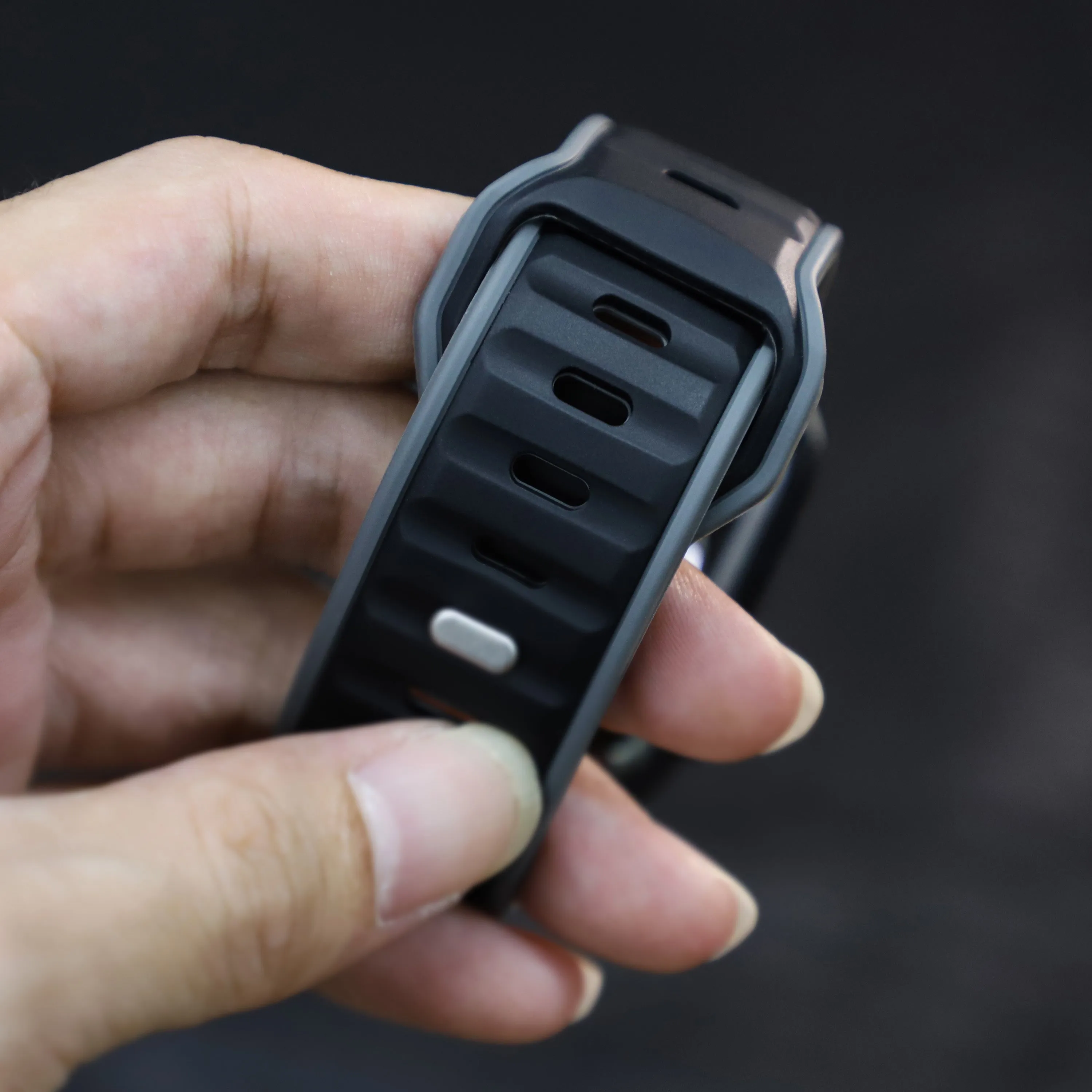 Final Few Apple Watch Premium Outdoor Silicone Strap (Black/Gray)  Limited Stock!