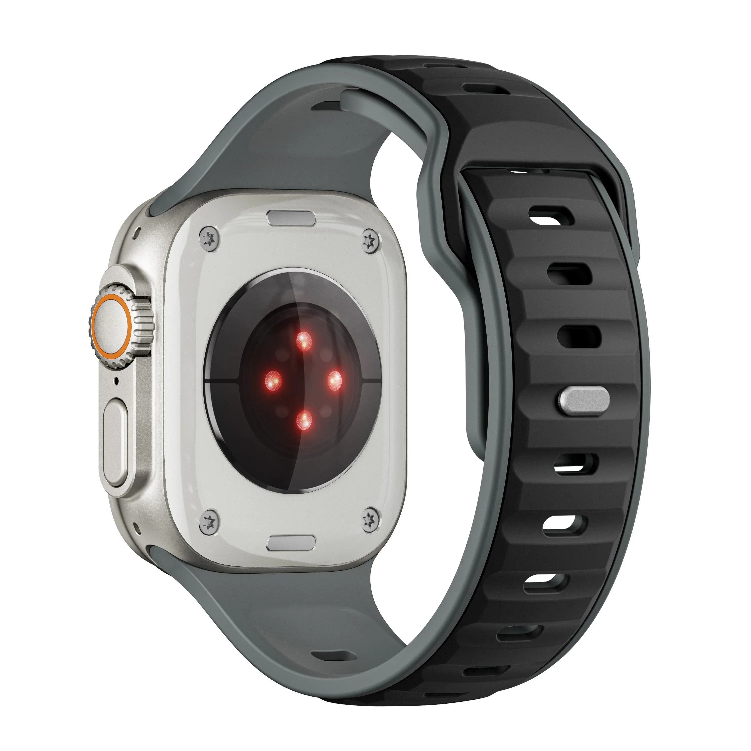 Final Few Apple Watch Premium Outdoor Silicone Strap (Black/Gray)  Limited Stock!