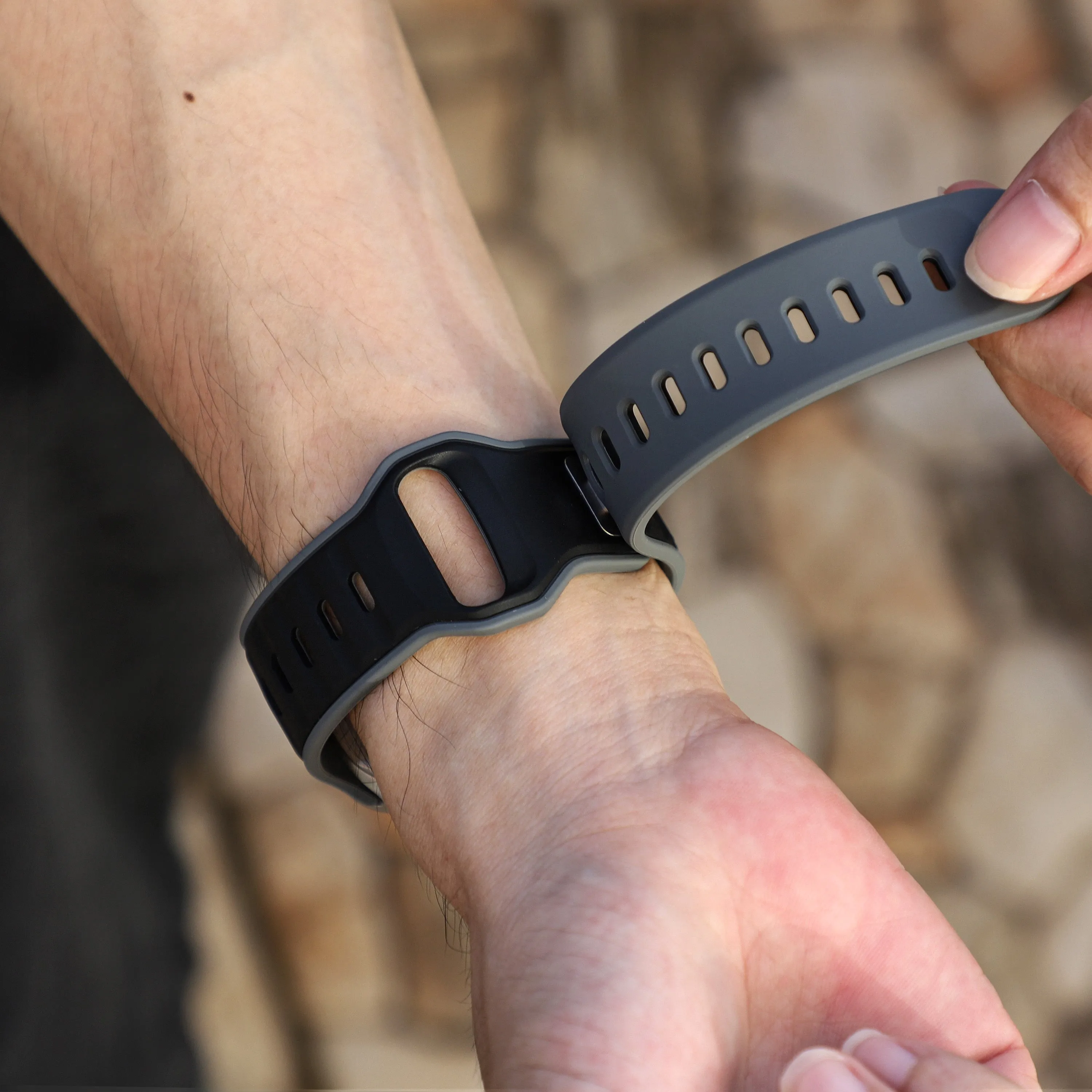 Final Few Apple Watch Premium Outdoor Silicone Strap (Black/Gray)  Limited Stock!