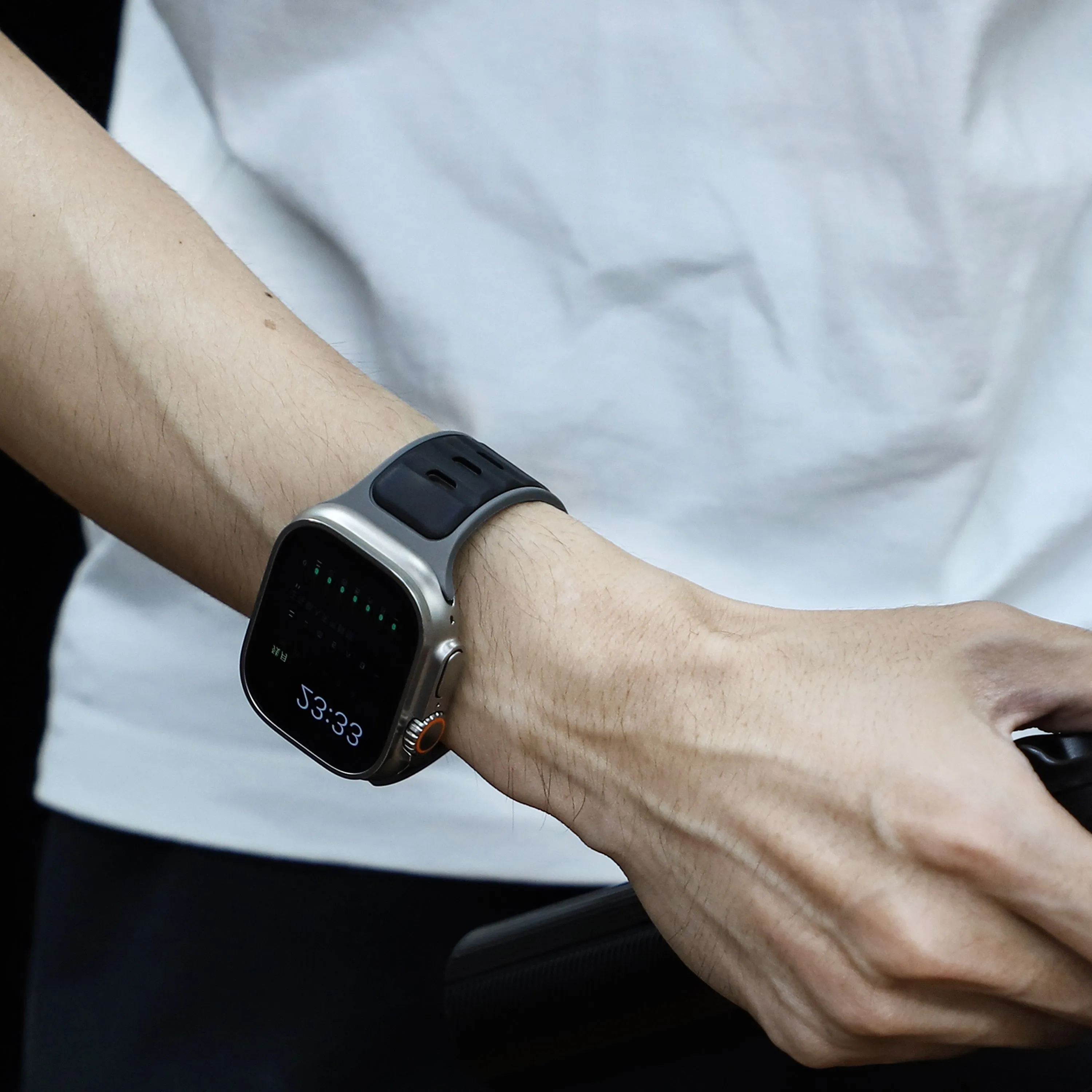 Final Few Apple Watch Premium Outdoor Silicone Strap (Black/Gray)  Limited Stock!