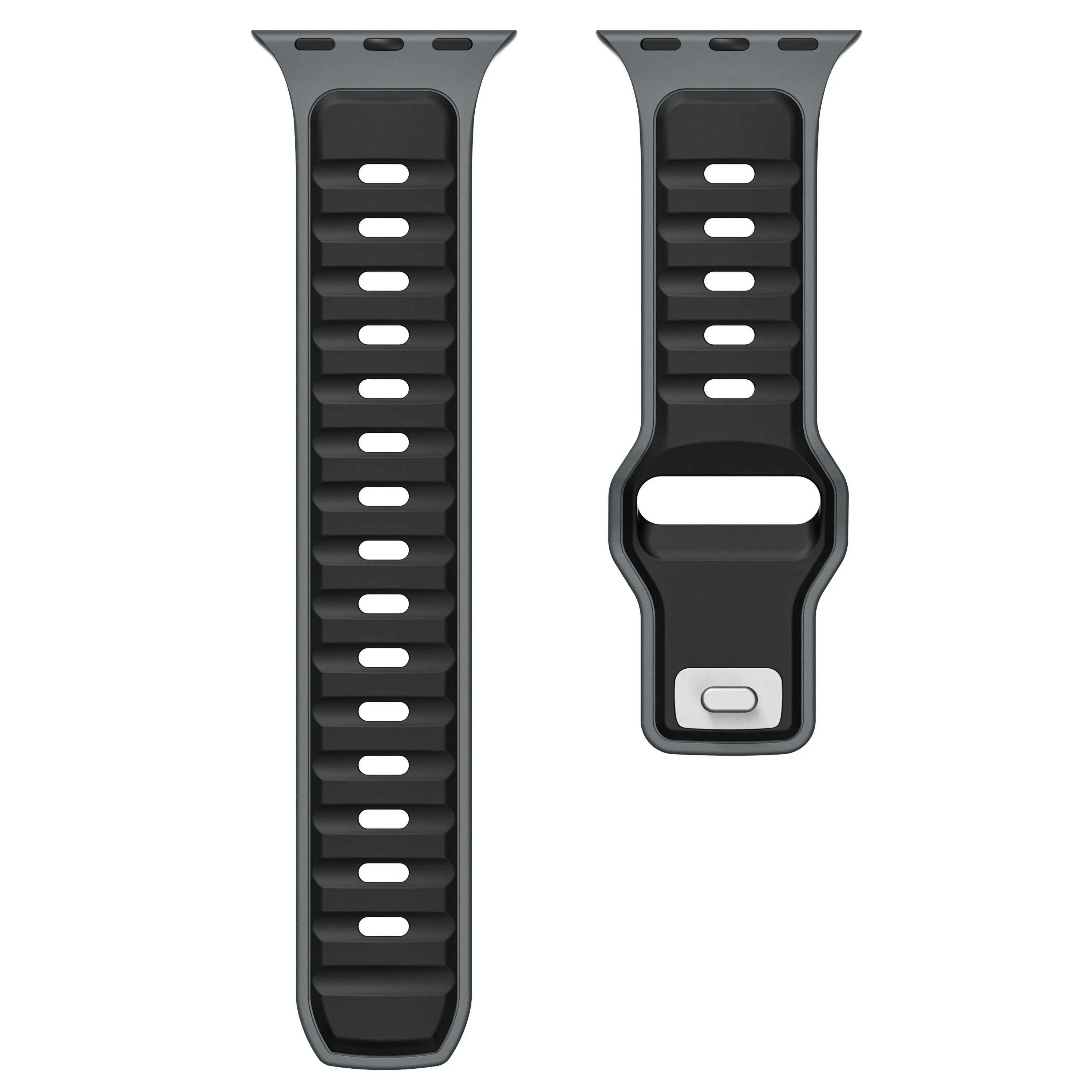 Final Few Apple Watch Premium Outdoor Silicone Strap (Black/Gray)  Limited Stock!