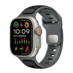 Final Few Apple Watch Premium Outdoor Silicone Strap (Black/Gray)  Limited Stock!