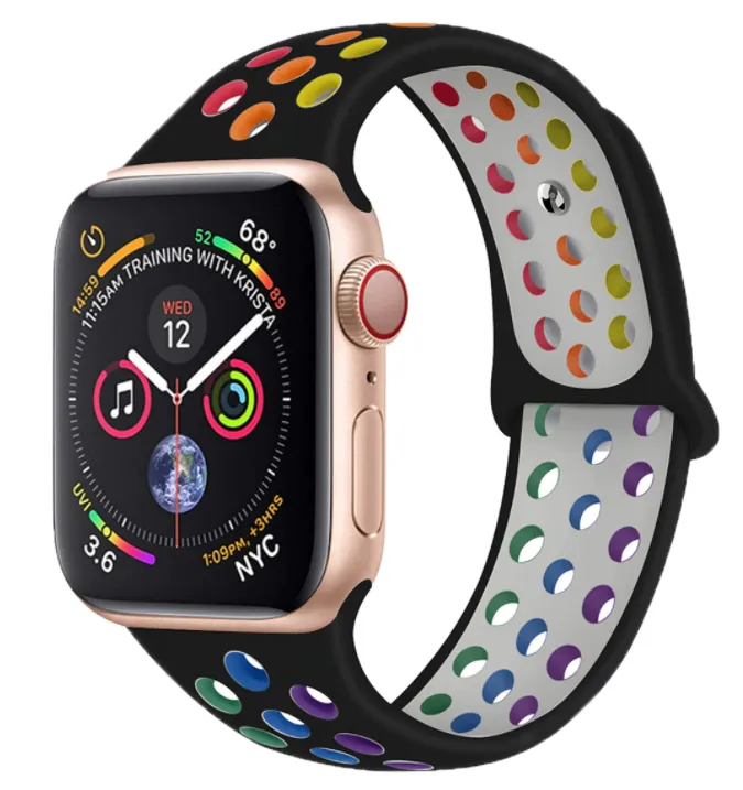 Final Few Apple Watch Sport Strap (Black/Rainbow)  Limited Stock!