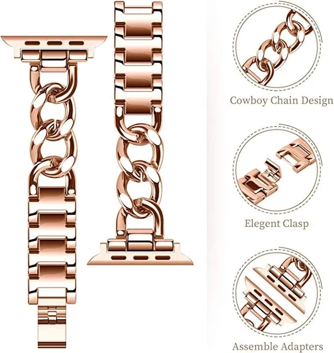 Final Few Apple Watch Steel Chain Strap (Rose Gold)  Last Chance!