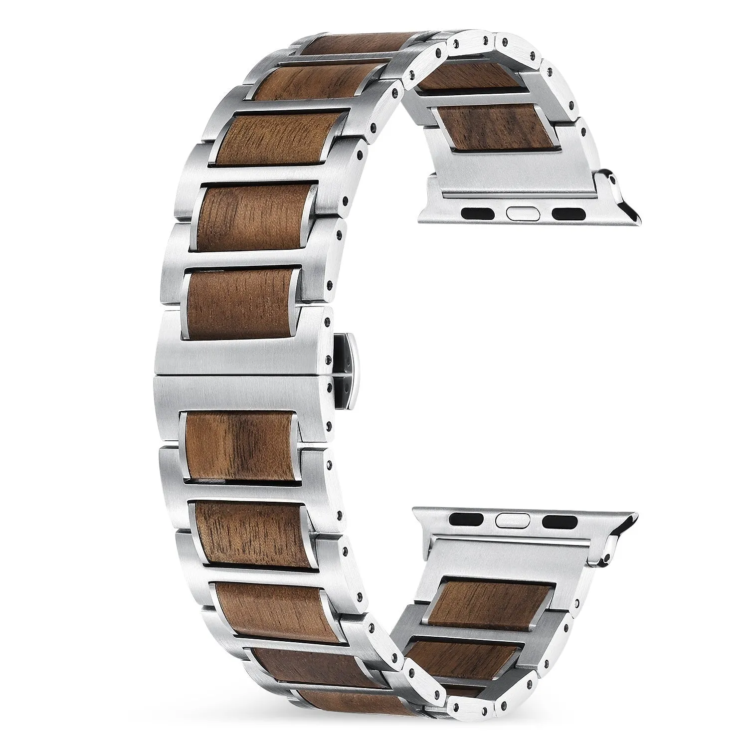 Final Few Apple Watch Steel/Wood Strap (Silver/Brown)  Going Fast!