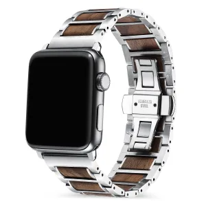 Final Few Apple Watch Steel/Wood Strap (Silver/Brown)  Going Fast!