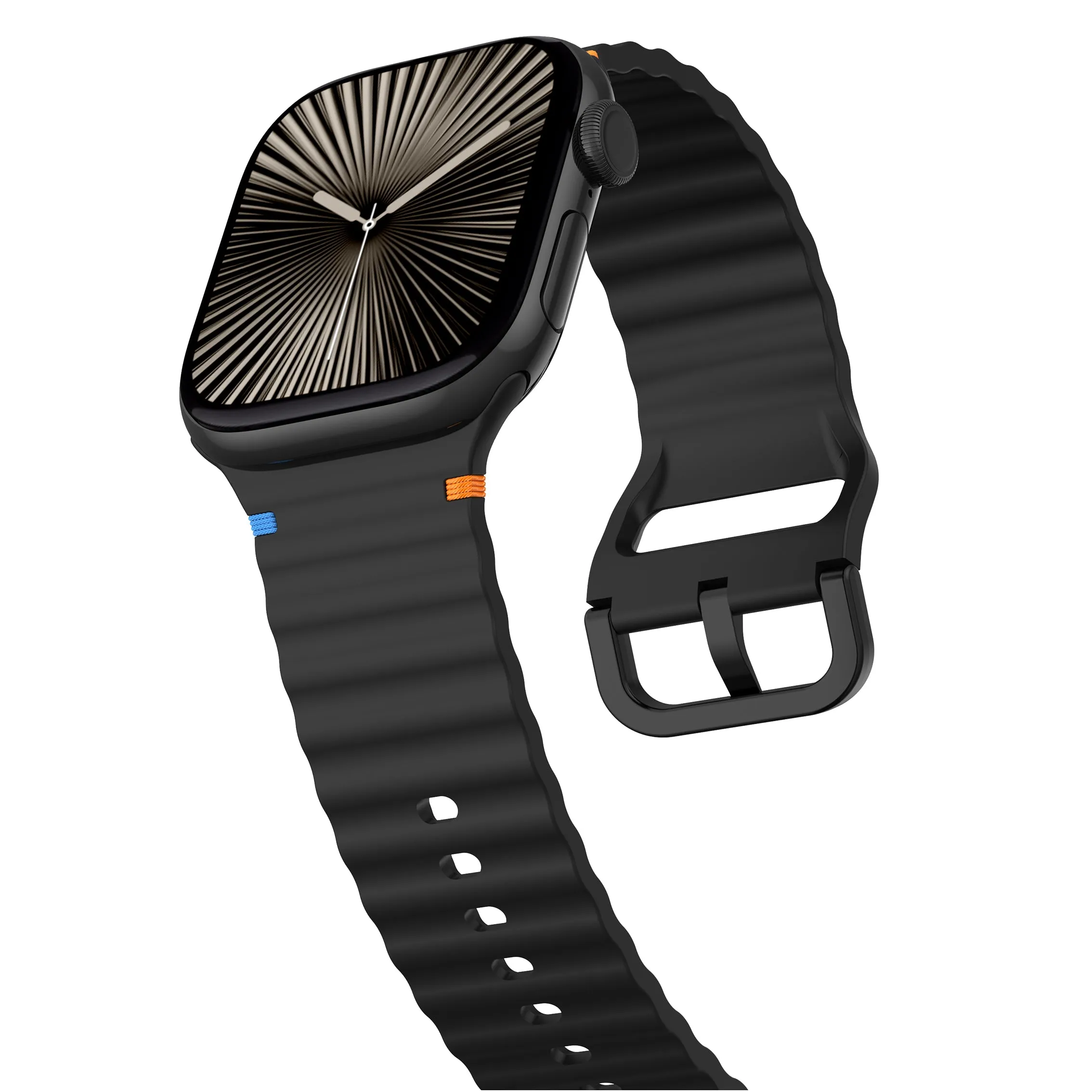 Final Few Apple Watch Wave Silicone Strap (Black)  Almost Sold Out!