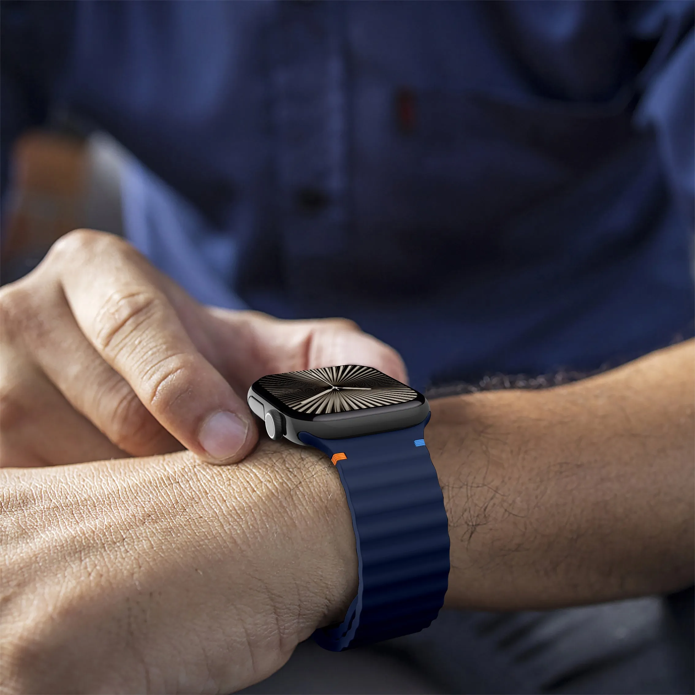 Final Few Apple Watch Wave Silicone Strap (Dark Blue)  Last Chance!