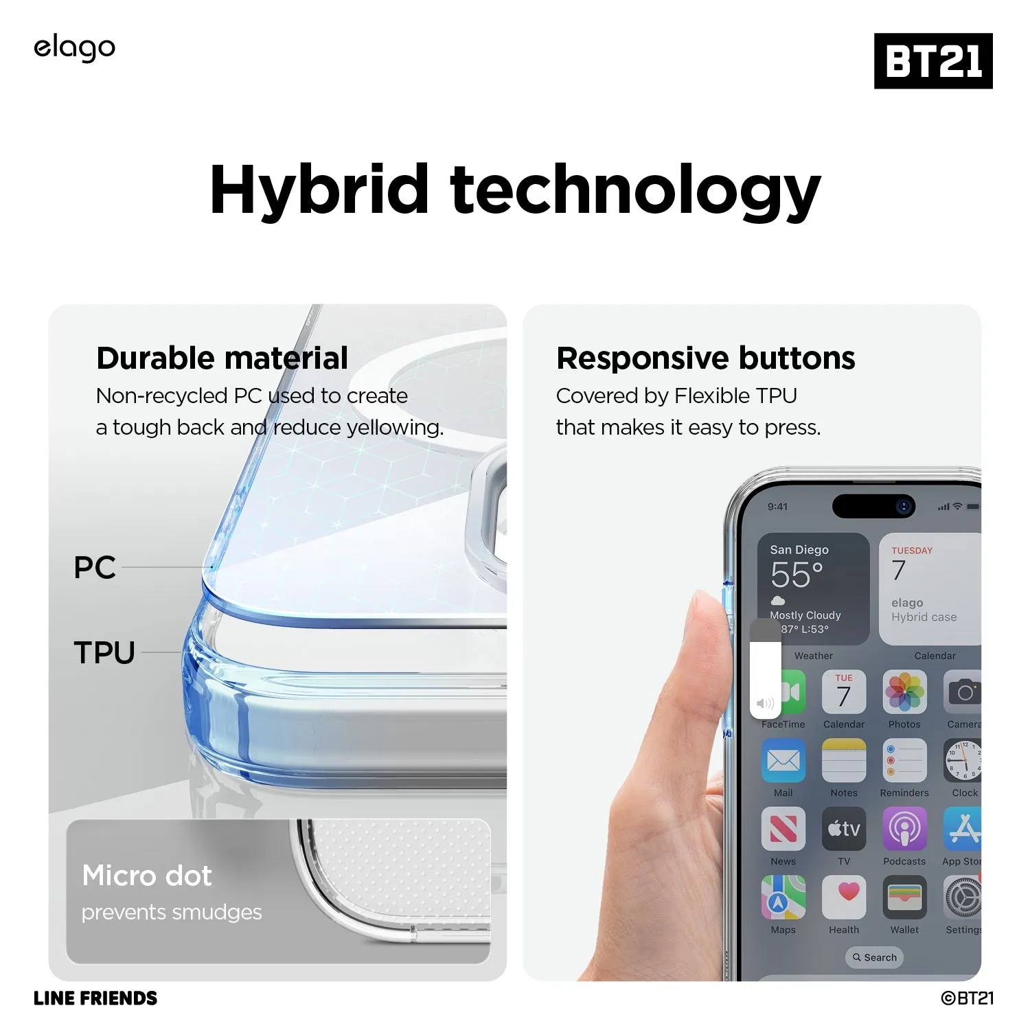 Final Few BT21 | elago Hope in Love Hybrid Case for iPhone 15 Pro  Going Fast!