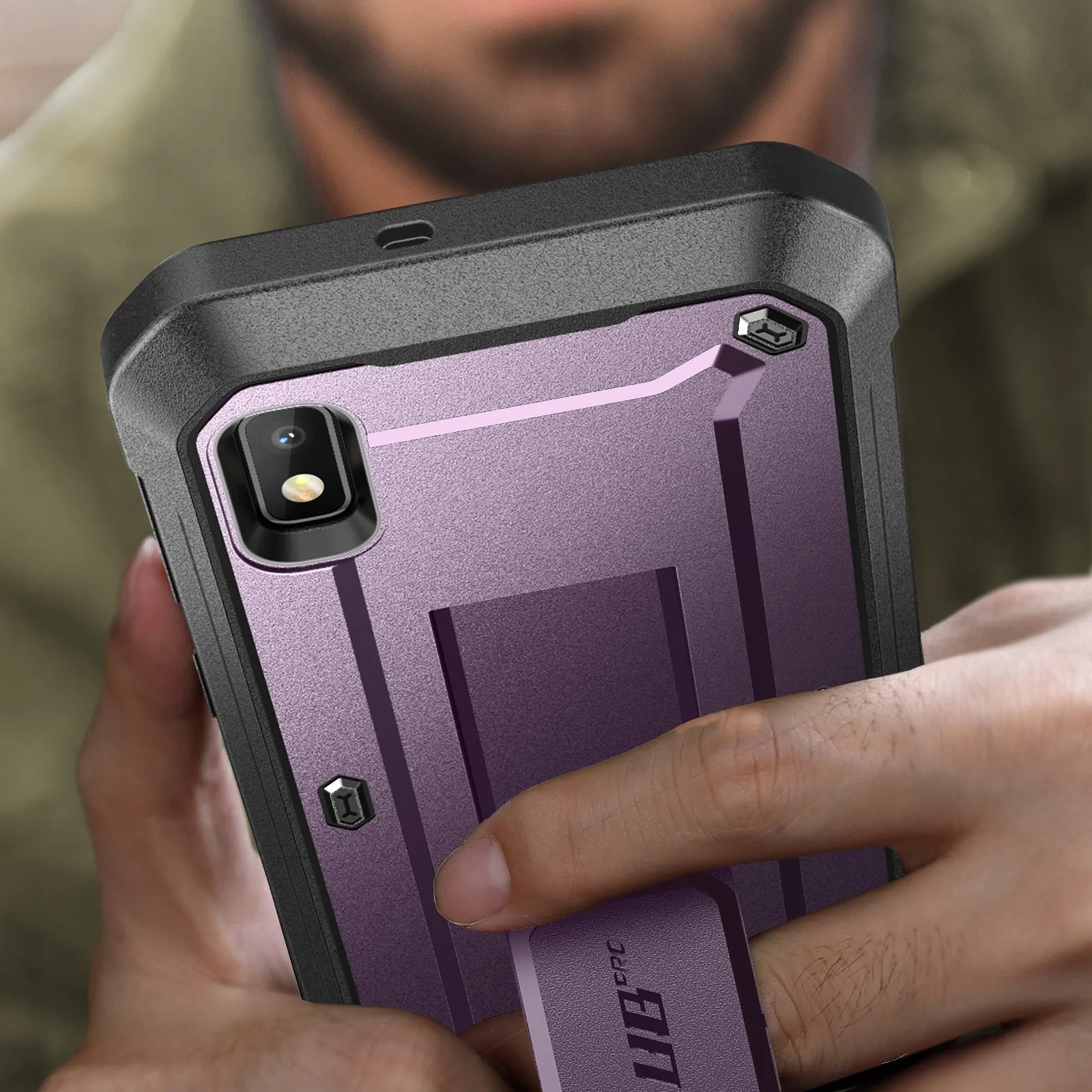 Final Few Galaxy A10e Unicorn Beetle Pro Rugged Holster Case-Metallic Purple  Going Fast!