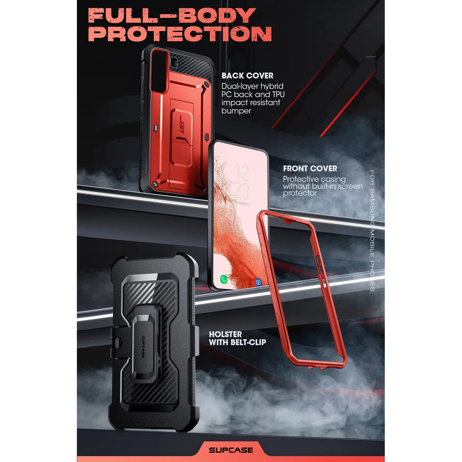 Final Few Galaxy S22 Unicorn Beetle PRO Rugged Case-Metallic Red  Dont Miss Out!