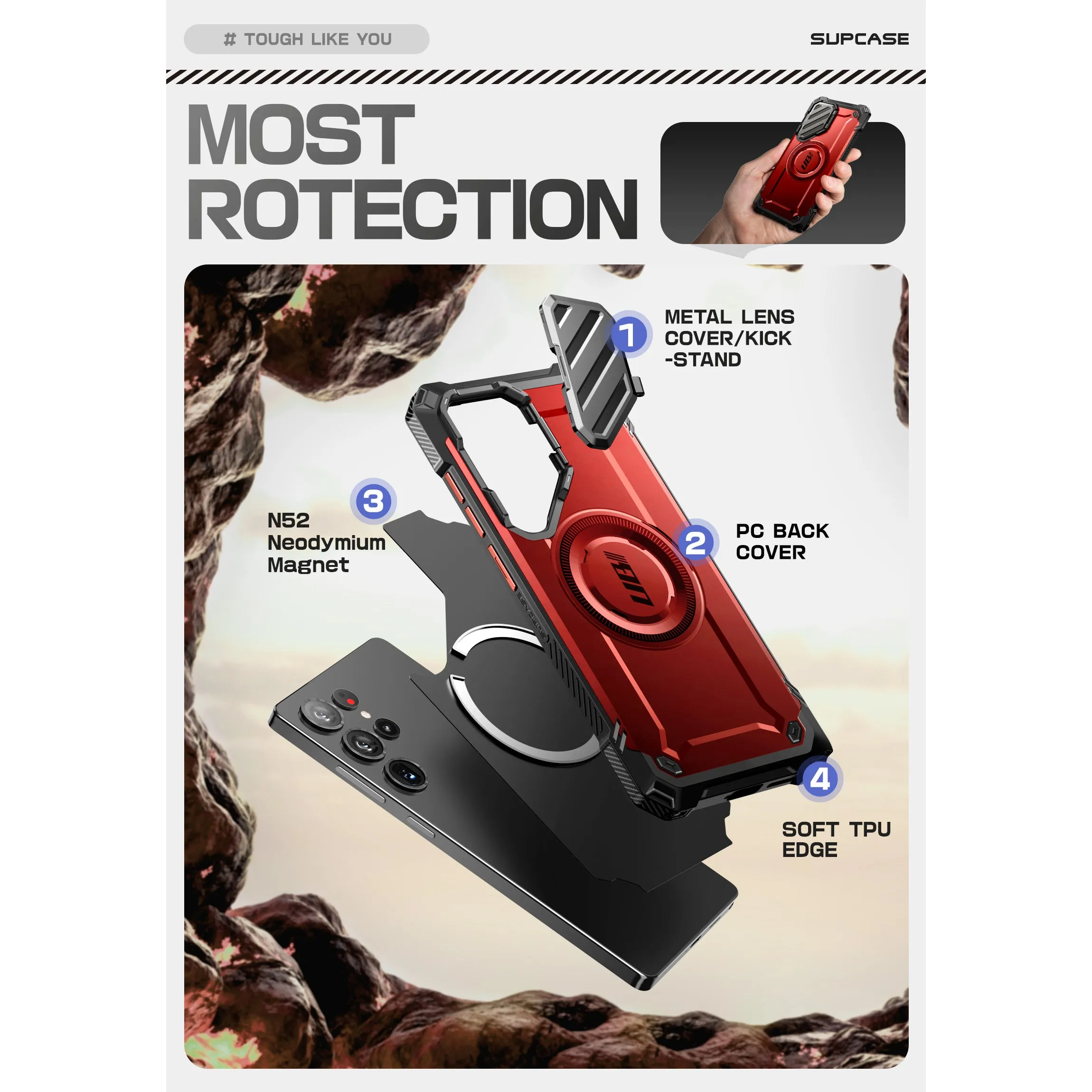 Final Few Galaxy S25 Ultra Unicorn Beetle MAG XT Bumper Case -Metallic Red  Limited Stock!