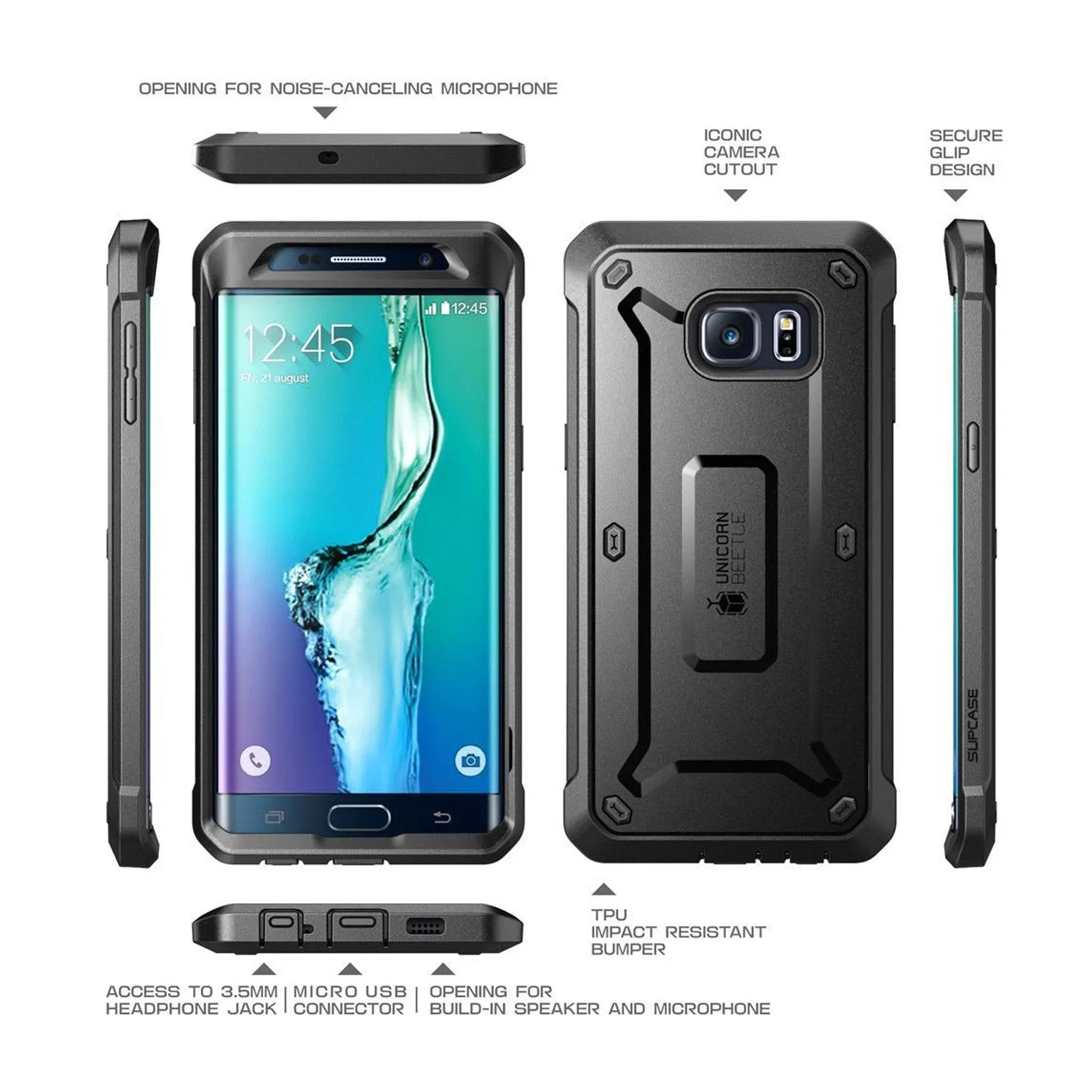 Final Few Galaxy S6 Edge Plus Unicorn Beetle Pro Rugged Holster Case-Black  Limited Availability!