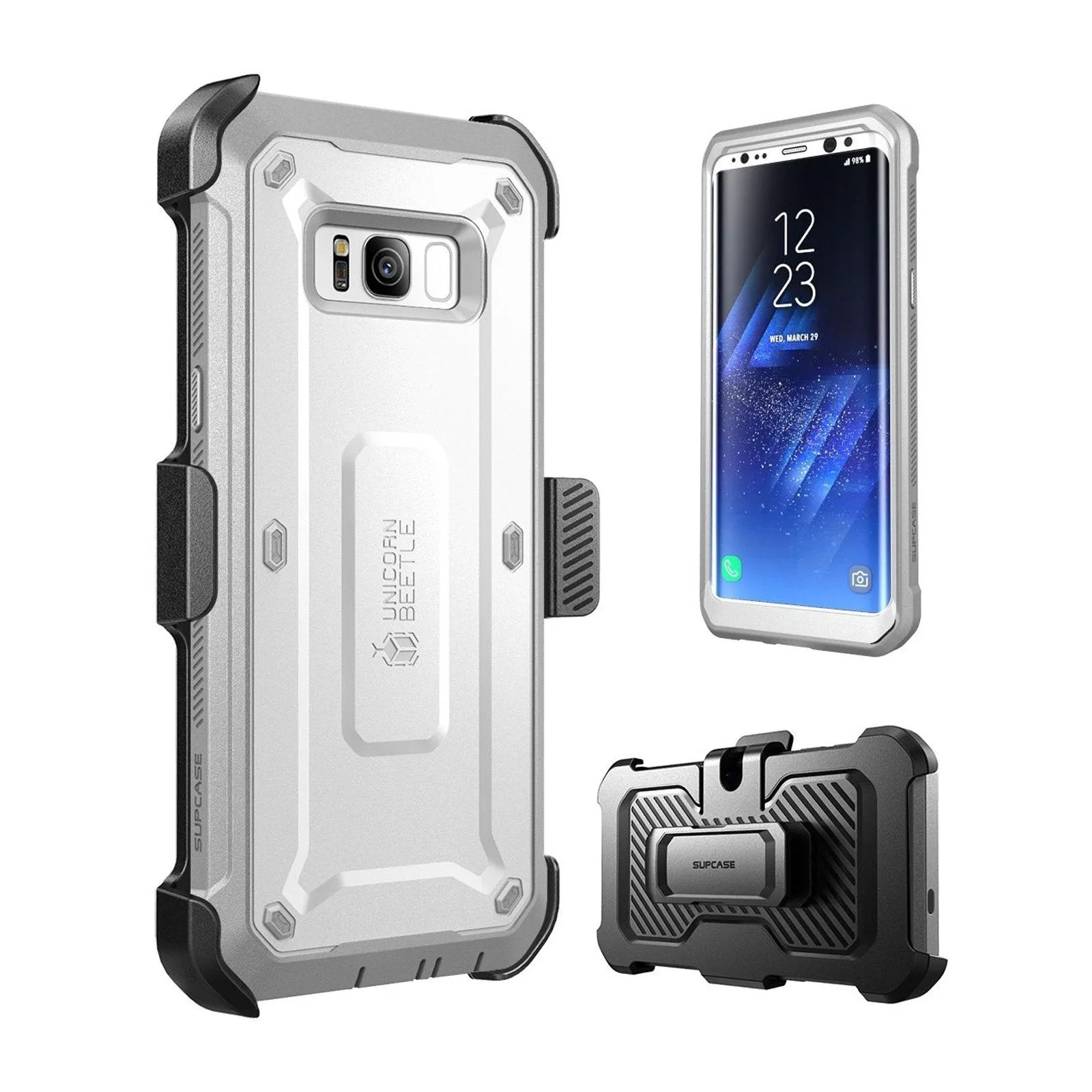 Final Few Galaxy S8 Plus Unicorn Beetle Pro Full Body Holster Case with Screen Protector-White  Limited Release!