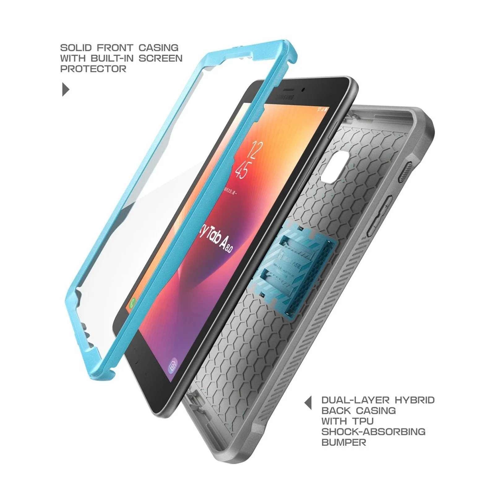 Final Few Galaxy Tab A 8.0 inch (2017) Unicorn Beetle Pro Rugged Case with Screen Protector and Kickstand-Blue  Last Chance!