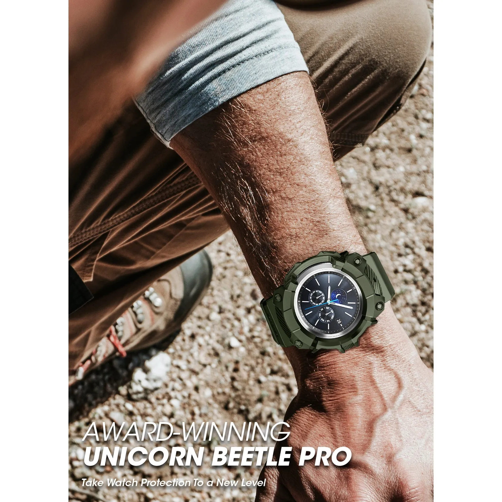Final Few Galaxy Watch4 46mm Unicorn Beetle PRO Wristband Case-Dark Green  Ends Soon!