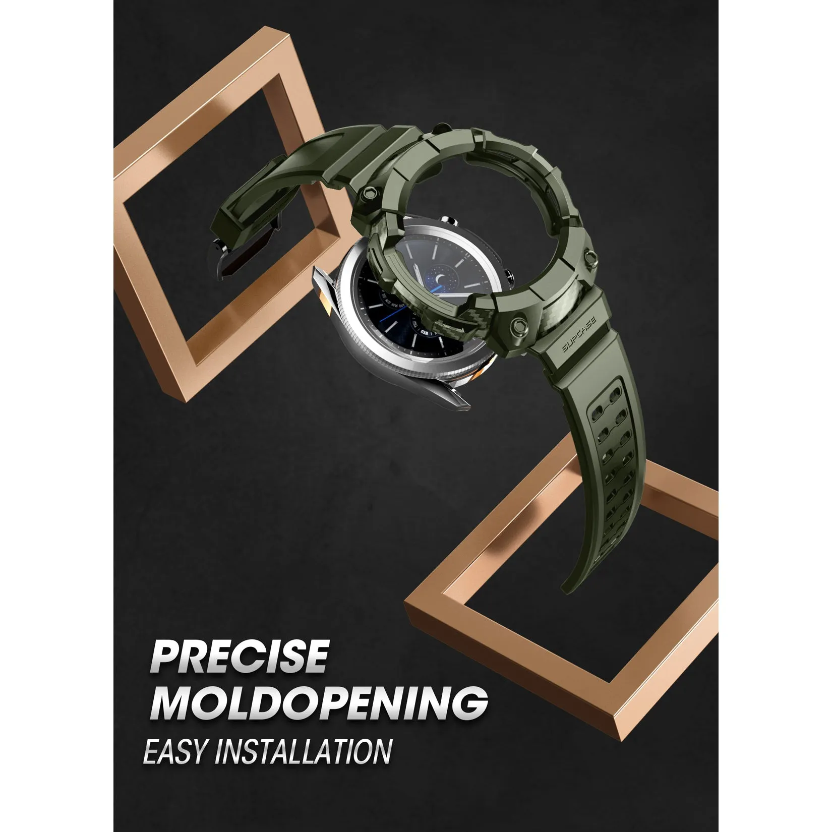 Final Few Galaxy Watch4 46mm Unicorn Beetle PRO Wristband Case-Dark Green  Ends Soon!