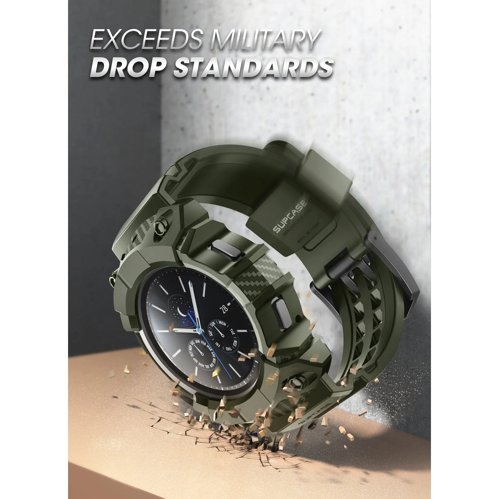 Final Few Galaxy Watch4 46mm Unicorn Beetle PRO Wristband Case-Dark Green  Ends Soon!