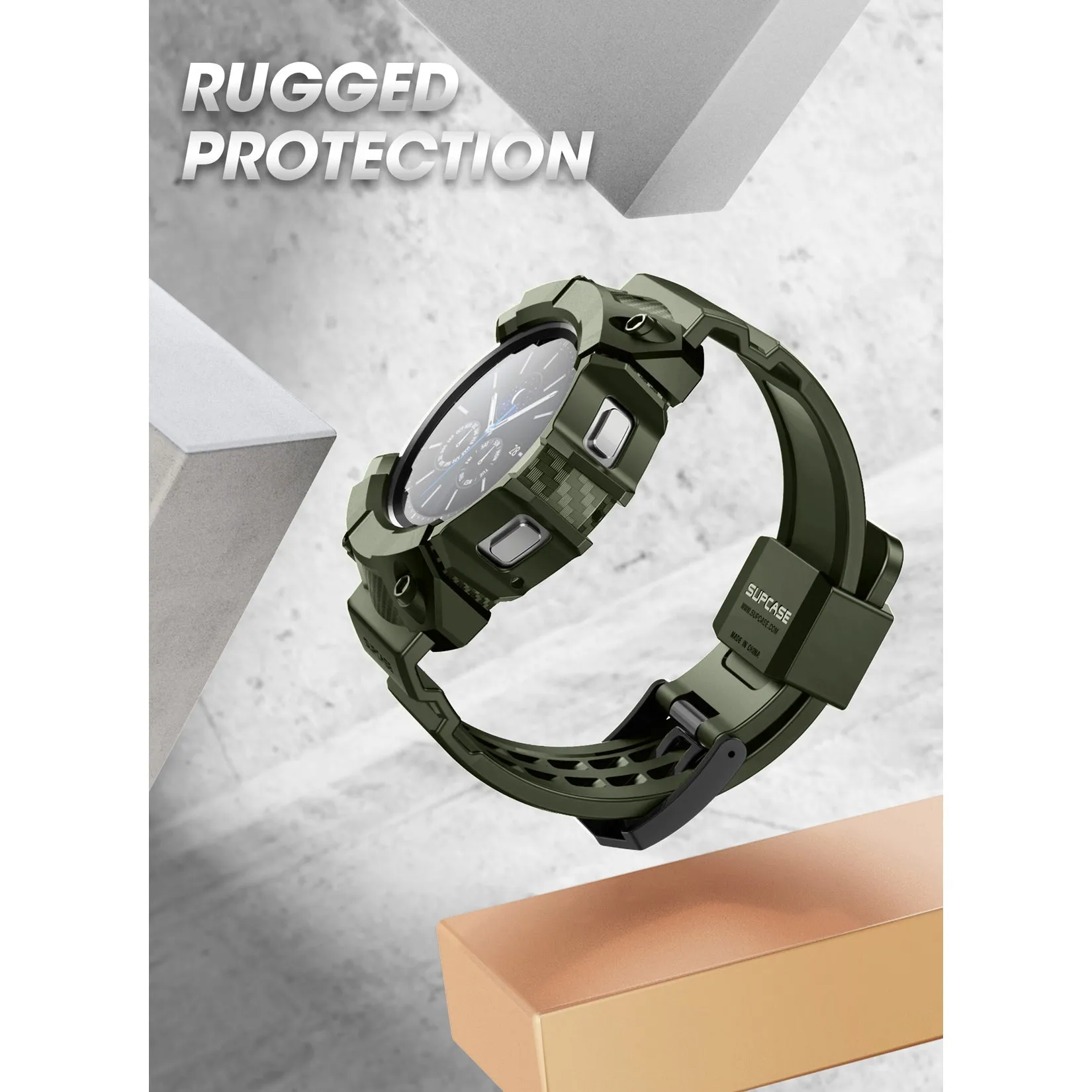 Final Few Galaxy Watch4 46mm Unicorn Beetle PRO Wristband Case-Dark Green  Ends Soon!