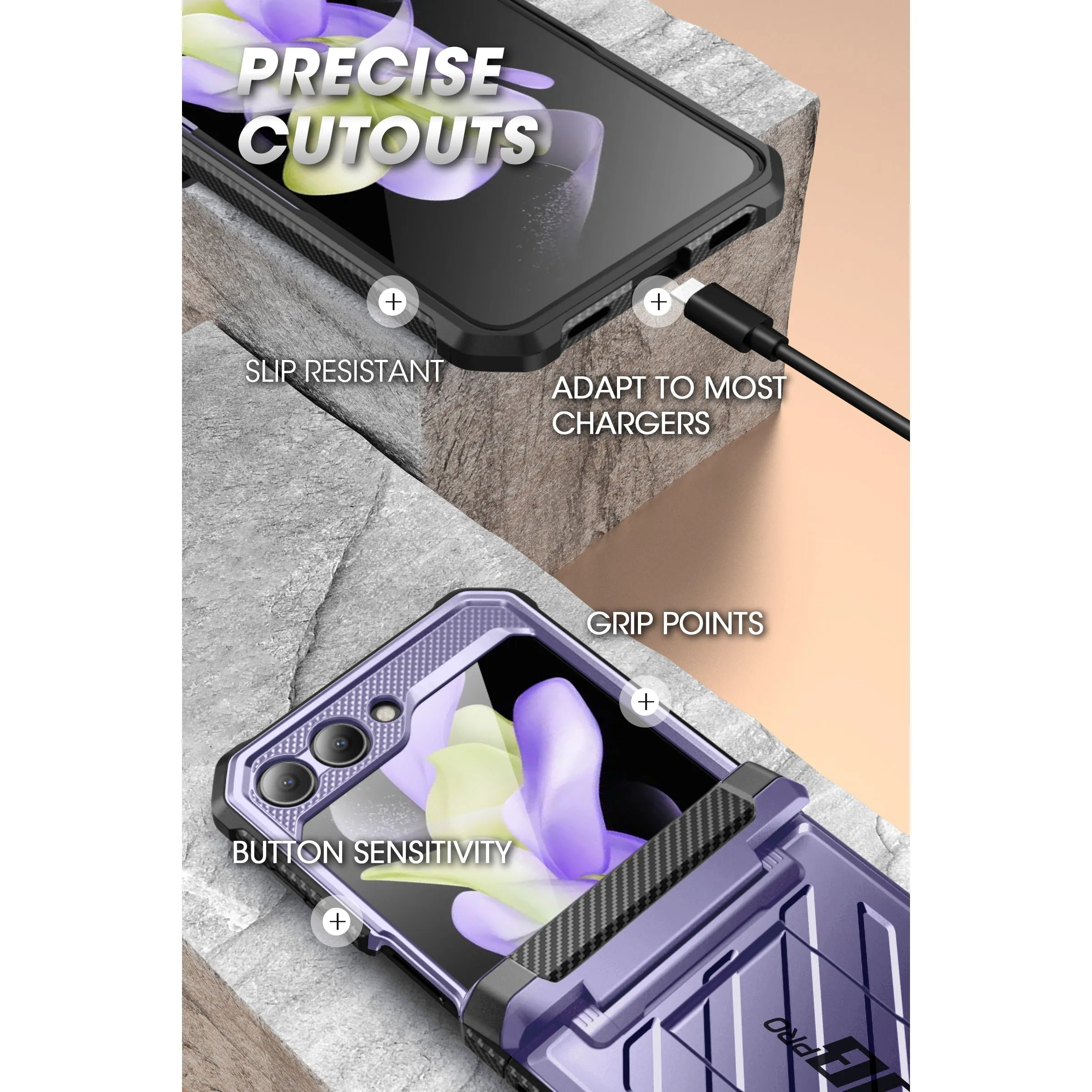 Final Few Galaxy Z Flip5 Unicorn Beetle PRO Rugged Case with Belt Clip-Metallic Purple  Dont Miss Out!