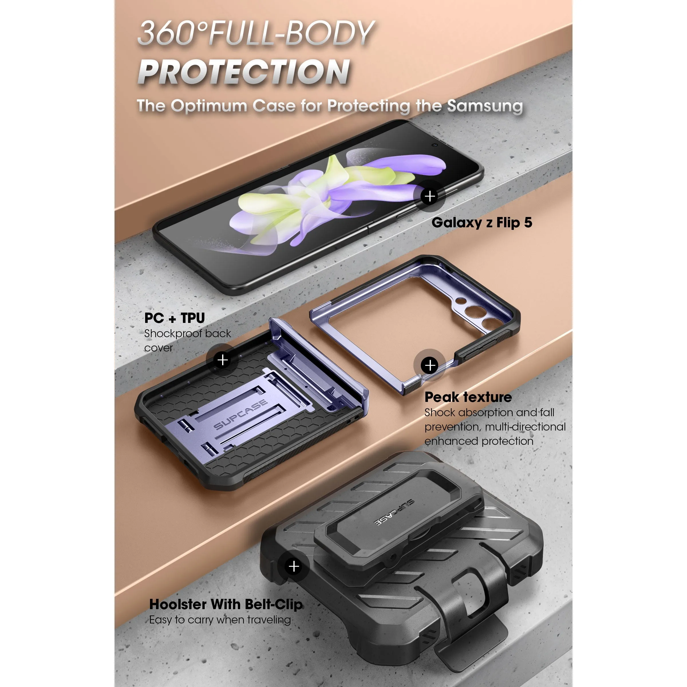 Final Few Galaxy Z Flip5 Unicorn Beetle PRO Rugged Case with Belt Clip-Metallic Purple  Dont Miss Out!
