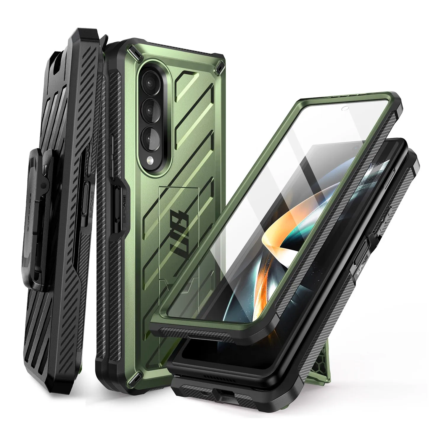 Final Few Galaxy Z Fold4 Unicorn Beetle Kickstand Case with Screen Protector-Dark Green  Stylish & Comfortable