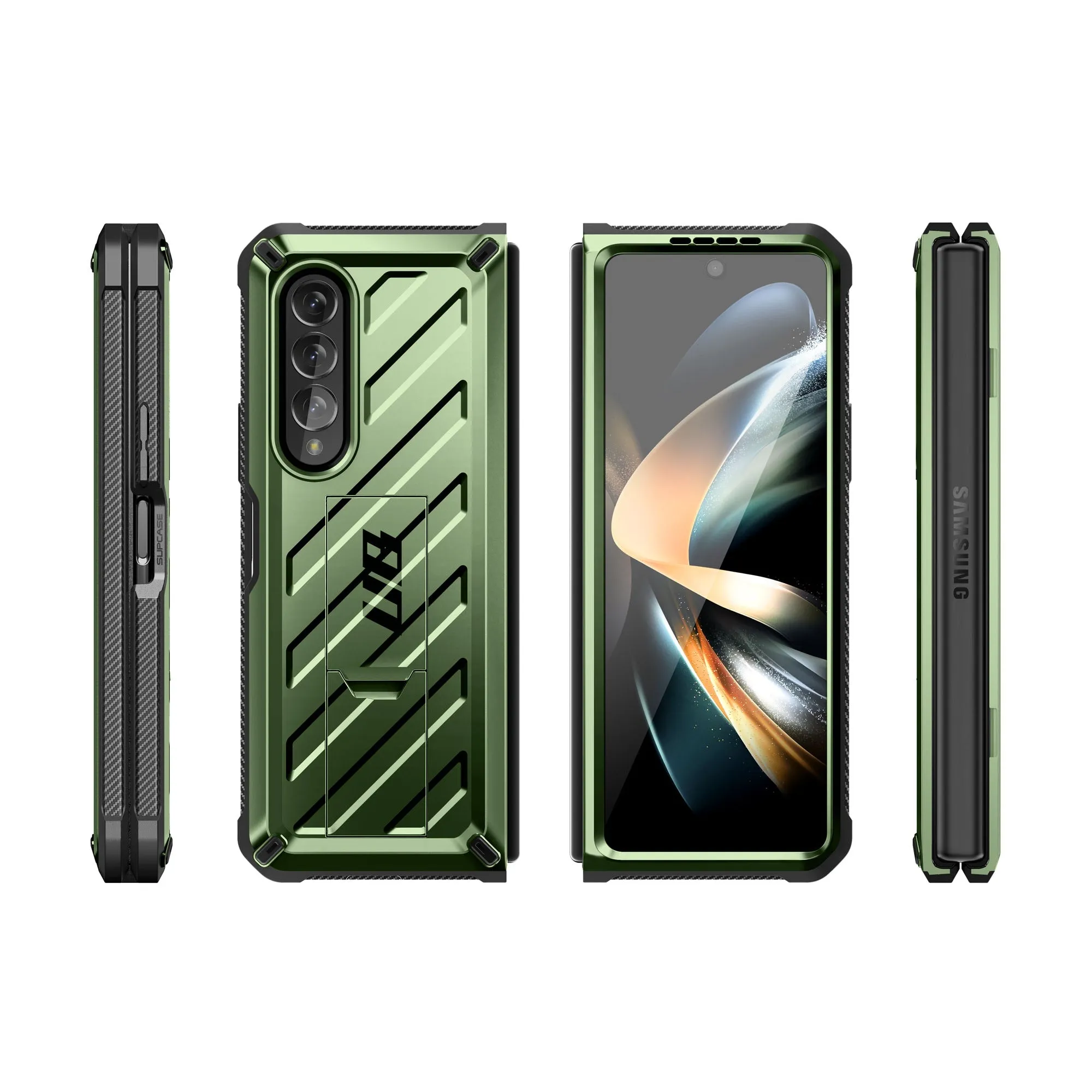 Final Few Galaxy Z Fold4 Unicorn Beetle Kickstand Case with Screen Protector-Dark Green  Stylish & Comfortable