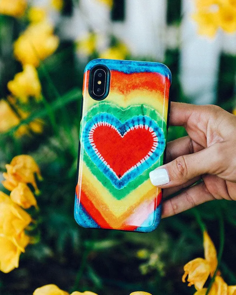 Final Few I Heart Tie Dye | Rainbow Heart Case  Limited Availability!