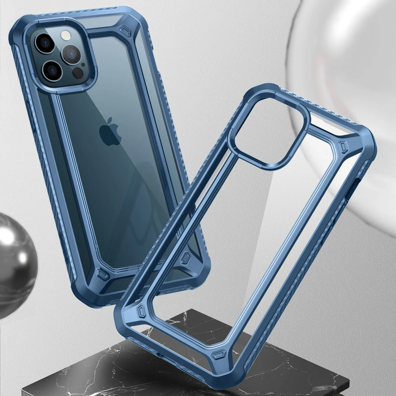 Final Few iPhone 12 Pro Max 6.7 inch Unicorn Beetle Exo with Screen Protector Clear Case-Blue  Stylish & Comfortable