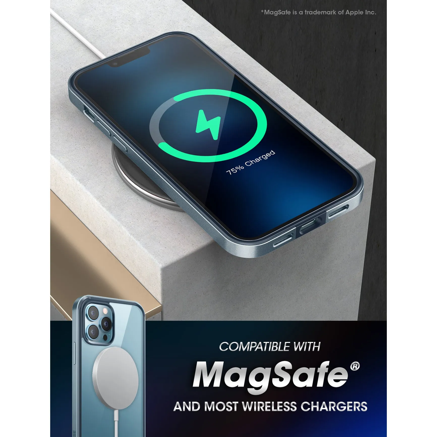 Final Few iPhone 13 Pro 6.1 inch Unicorn Beetle Edge Clear Bumper Case(open box)-Blue  Last Few Pieces!