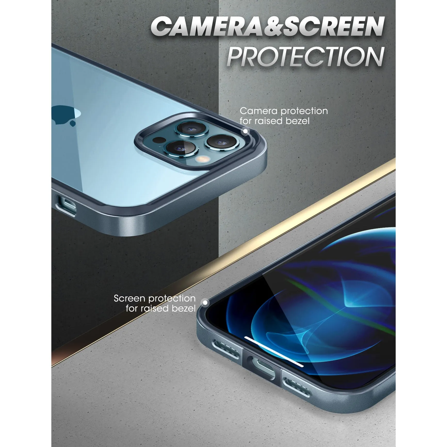 Final Few iPhone 13 Pro 6.1 inch Unicorn Beetle Edge Clear Bumper Case(open box)-Blue  Last Few Pieces!