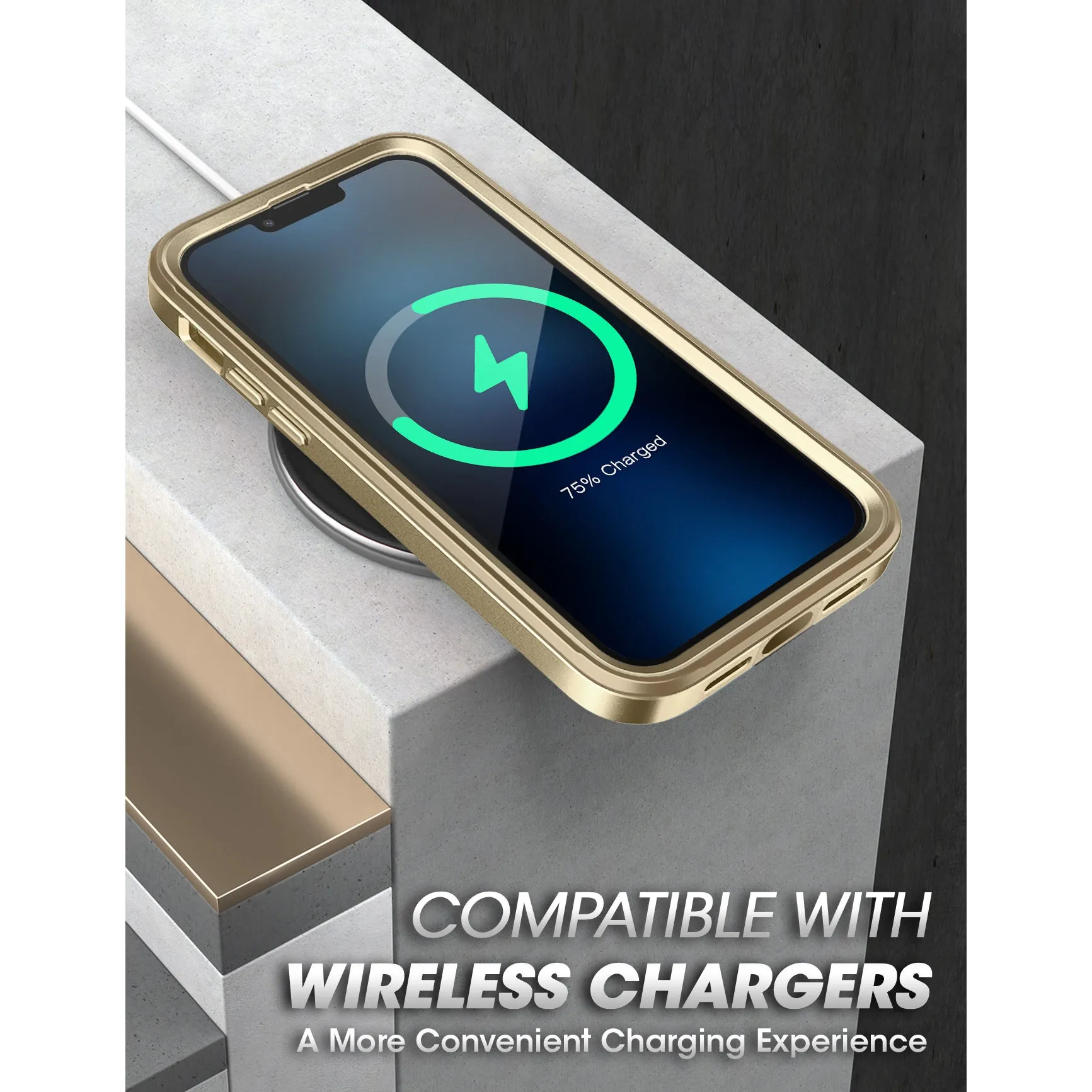 Final Few iPhone 13 Pro Max 6.7 inch Unicorn Beetle Edge with Screen Protector Clear Case-Gold  Going Fast!