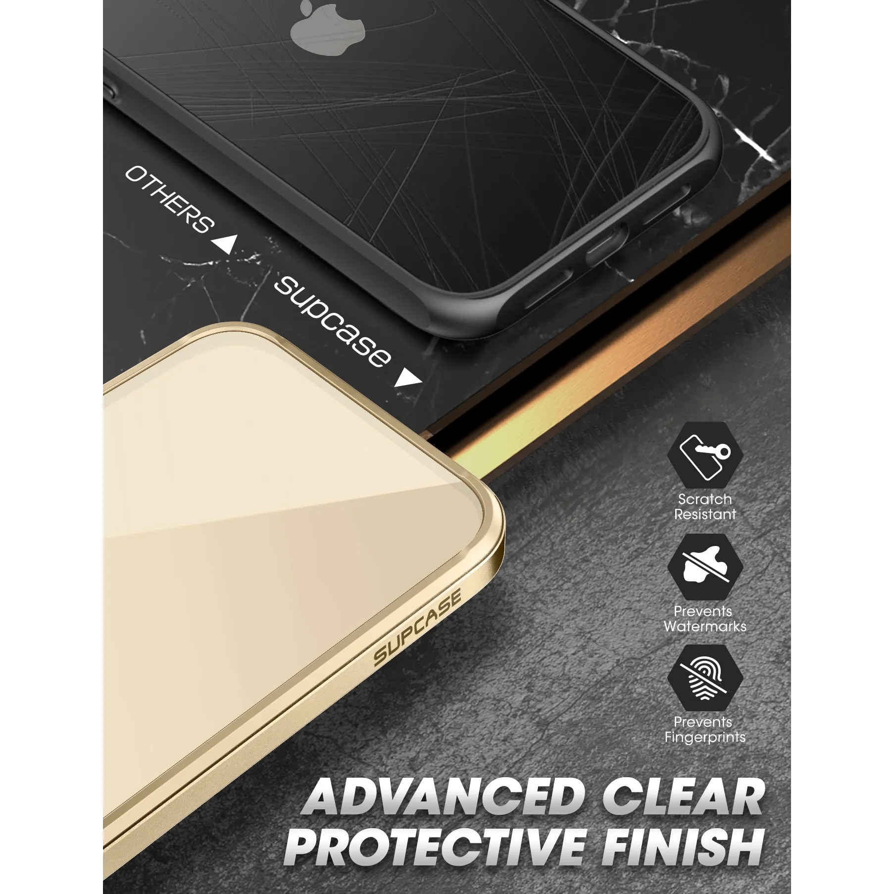 Final Few iPhone 13 Pro Max 6.7 inch Unicorn Beetle Edge with Screen Protector Clear Case-Gold  Going Fast!