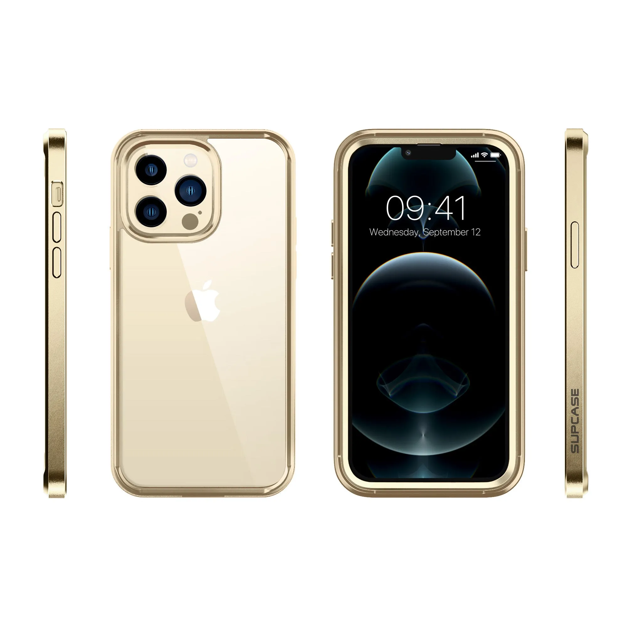 Final Few iPhone 13 Pro Max 6.7 inch Unicorn Beetle Edge with Screen Protector Clear Case-Gold  Going Fast!