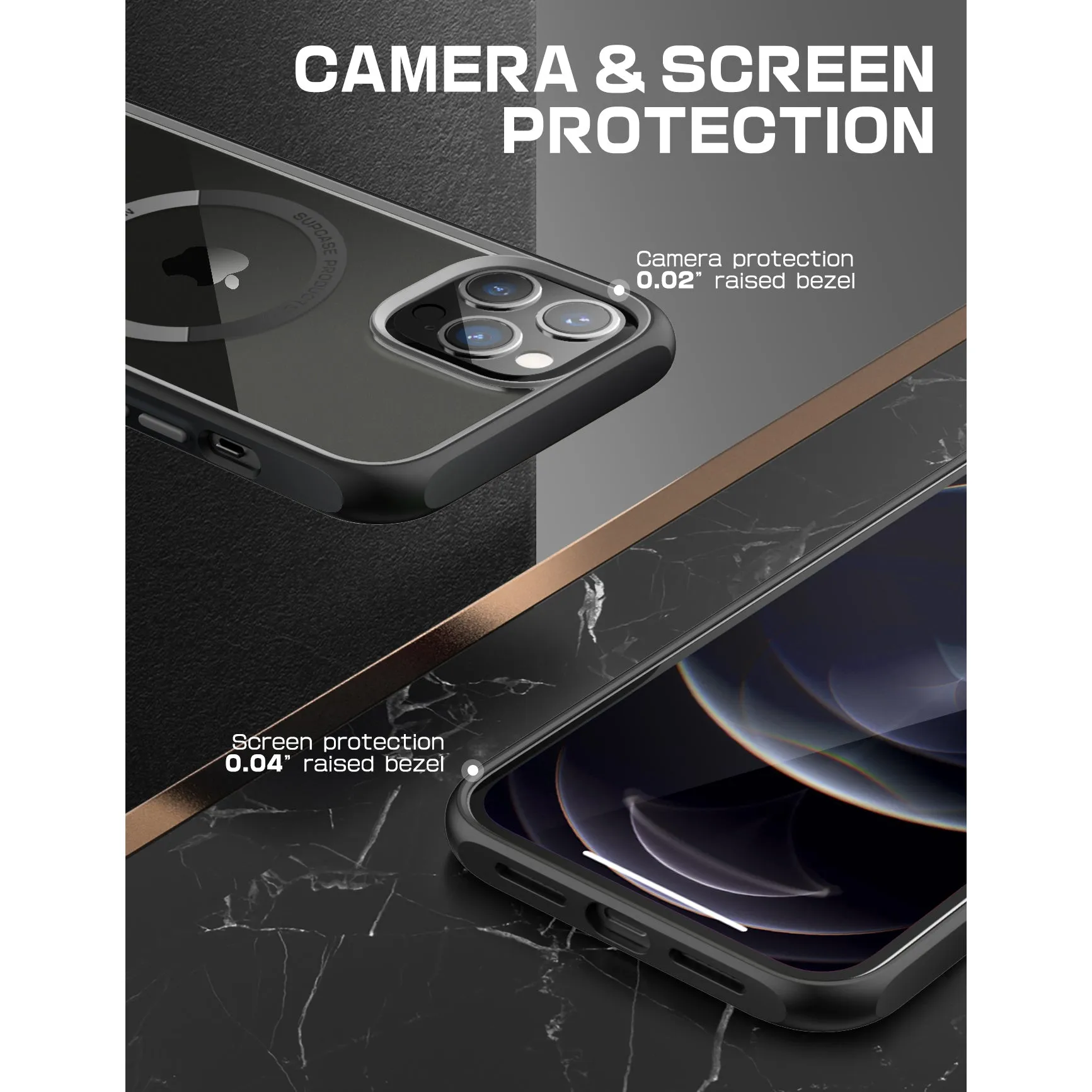 Final Few iPhone 13 Pro Max 6.7 inch Unicorn Beetle MAG Slim Clear MagSafe Case-Black  Last Few Pieces!