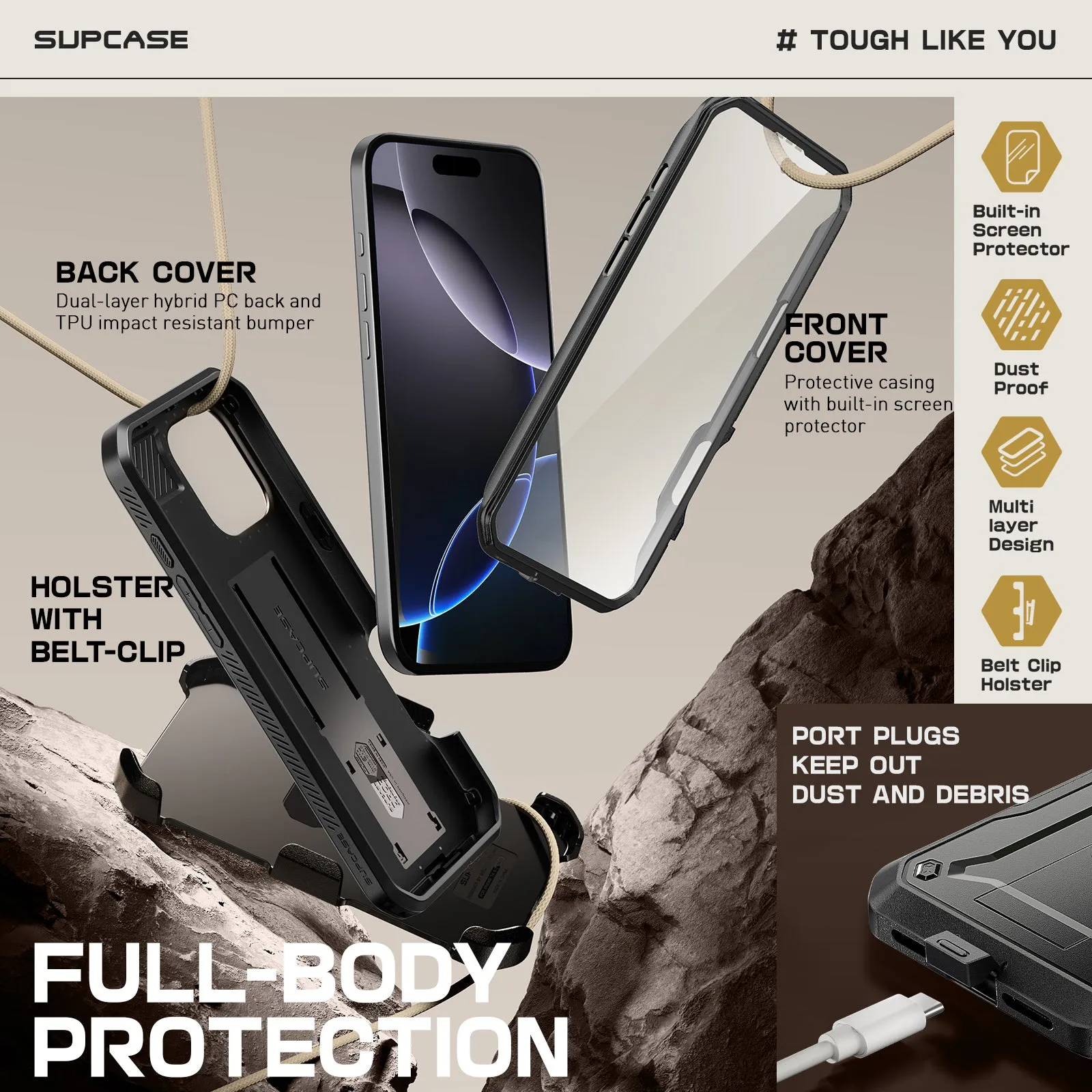 Final Few iPhone 16 Pro Max 6.9 inch Unicorn Beetle PRO Rugged Case-Black  Limited Release!