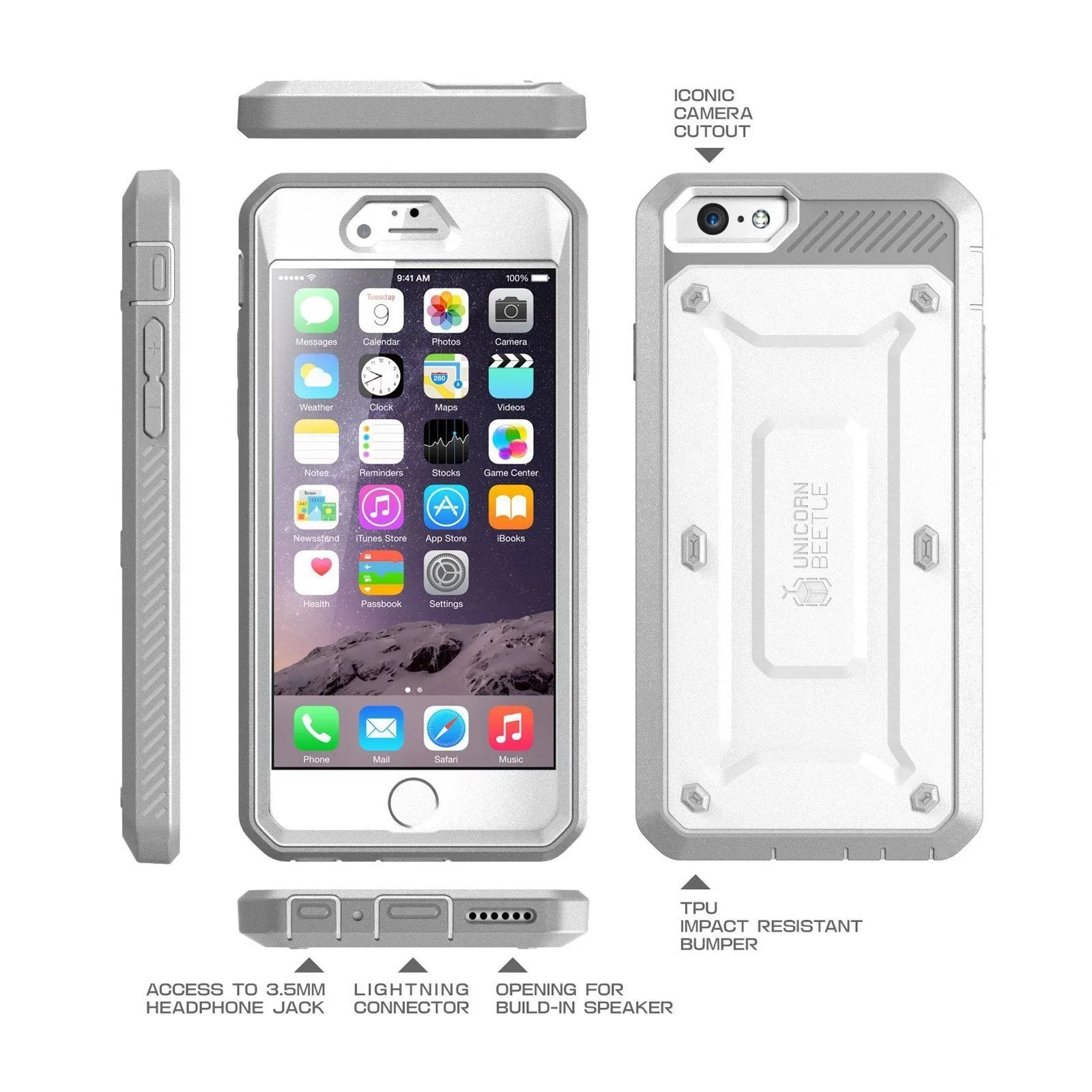 Final Few iPhone 6 / 6S Unicorn Beetle Pro Full Body Rugged Holster Case with Screen Protector-White  Limited Stock!