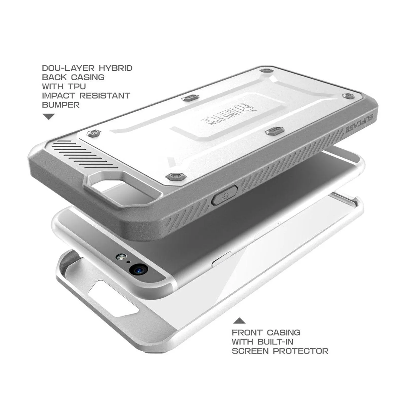 Final Few iPhone 6 / 6S Unicorn Beetle Pro Full Body Rugged Holster Case with Screen Protector-White  Limited Stock!
