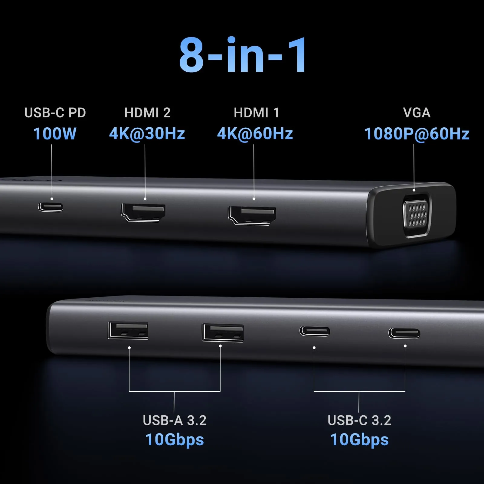 Final Few UGREEN 8 in 1 USB C 4K Docking Station Dual Monitor  Last Few Pieces!