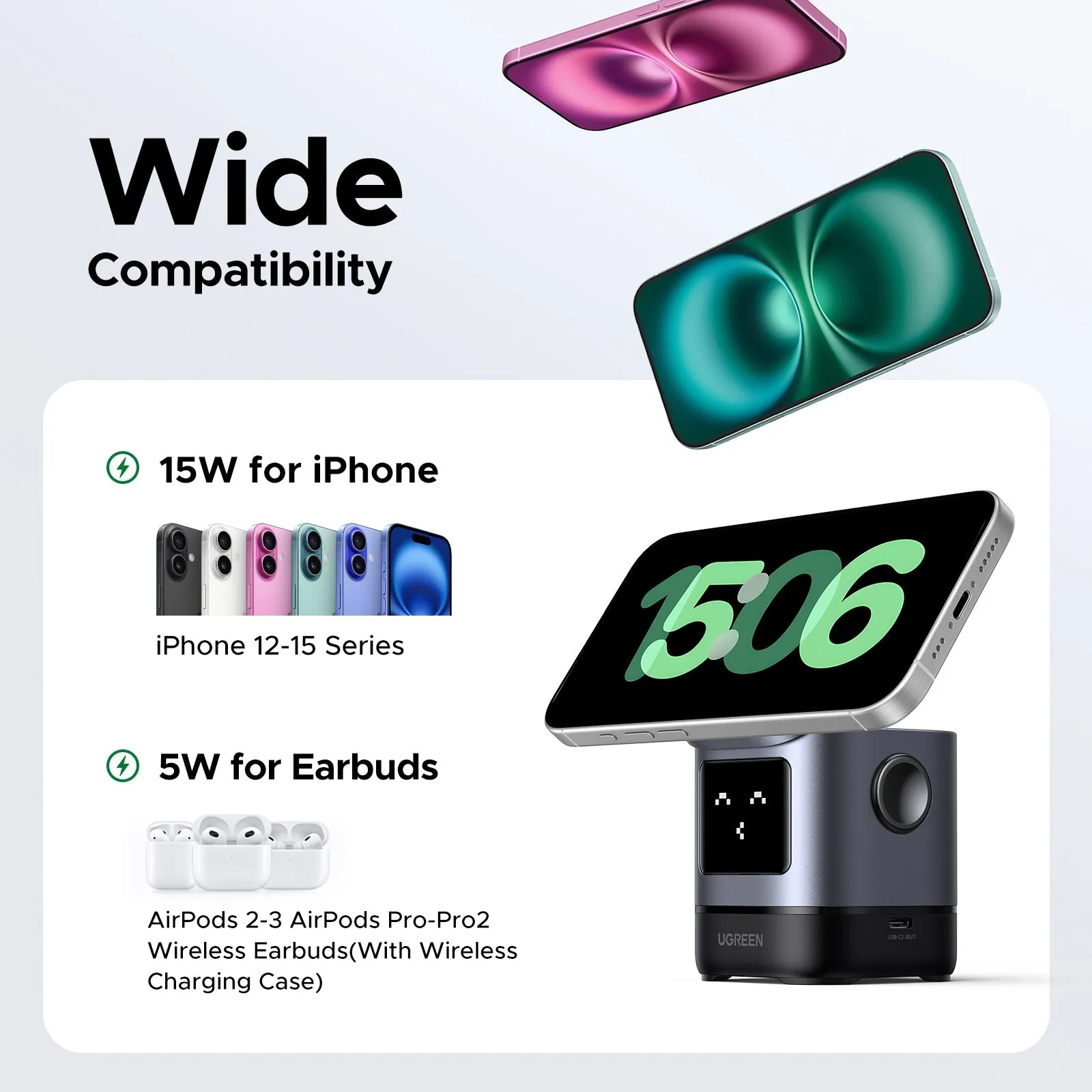 Final Few UGREEN Uno 2-in-1 Magnetic Wireless Charger 15W  Limited Availability!