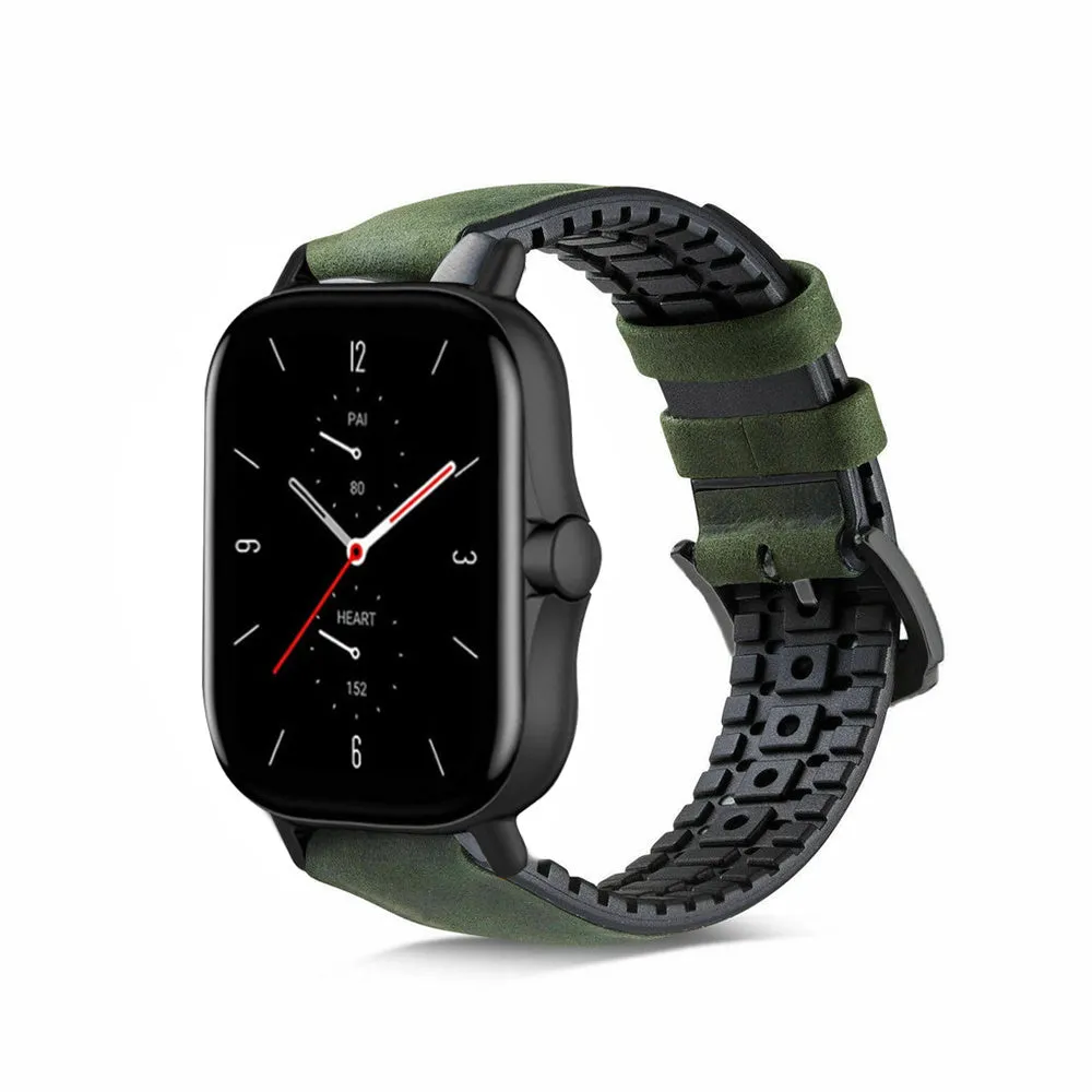 Flash Sale! Amazfit GTS 2 Silicone/Leather Strap (Green)  Stylish & Comfortable